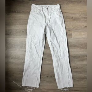 Zara Women's White Straight Leg Jeans